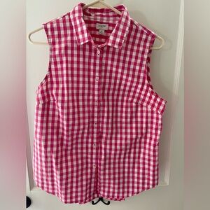 J Crew Pink Gingham top